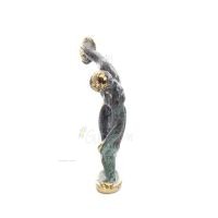 Discus Thrower of Myron: Young Athlete, Olympic Games Symbol 10cm Full Body Statue Bronze Ornament, Ancient Greece Bronze 3 - gr