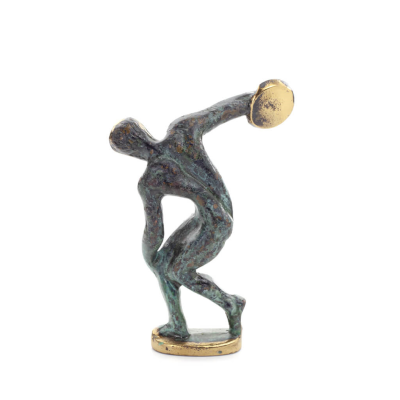 Discus Thrower of Myron: Young Athlete, Olympic Games Symbol 10cm Full Body Statue Bronze Ornament, Ancient Greece Bronze 4 - gr