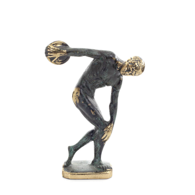 Discus Thrower of Myron: Young Athlete, Olympic Games Symbol 13cm Full Body Statue Bronze Ornament, Ancient Greece Bronze 1 - gr