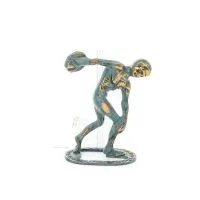 Discus Thrower of Myron: Ung idrottare, symbol för de olympiska spelen 15 cm helkroppsstaty Brons Ornament, Antika Grekland Bron