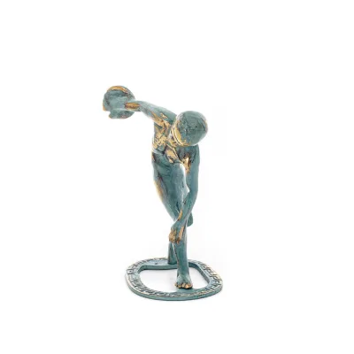 Discus Thrower of Myron: Young Athlete, Symbol of the Olympic Games 15cm Full Body Statue Bronze Ornament, Ancient Greece Bronze