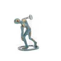 Discus Thrower of Myron: Ung idrottare, symbol fÃ¶r de olympiska spelen 15 cm helkroppsstaty Brons Ornament, Antika Grekland Bron