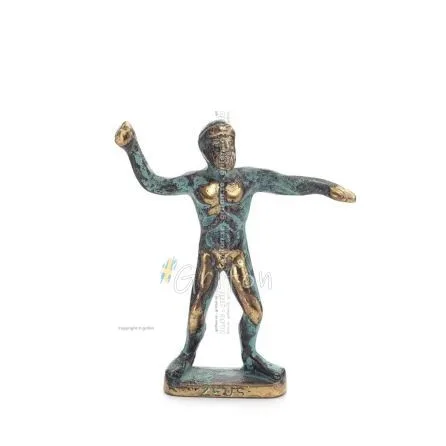 Zeus eller Zeus: himlens gud, blixten, lagen, åskan, 10x8 cm helkroppsstaty bronsprydnad, antikens Grekland Brons 1 - grifon.se 