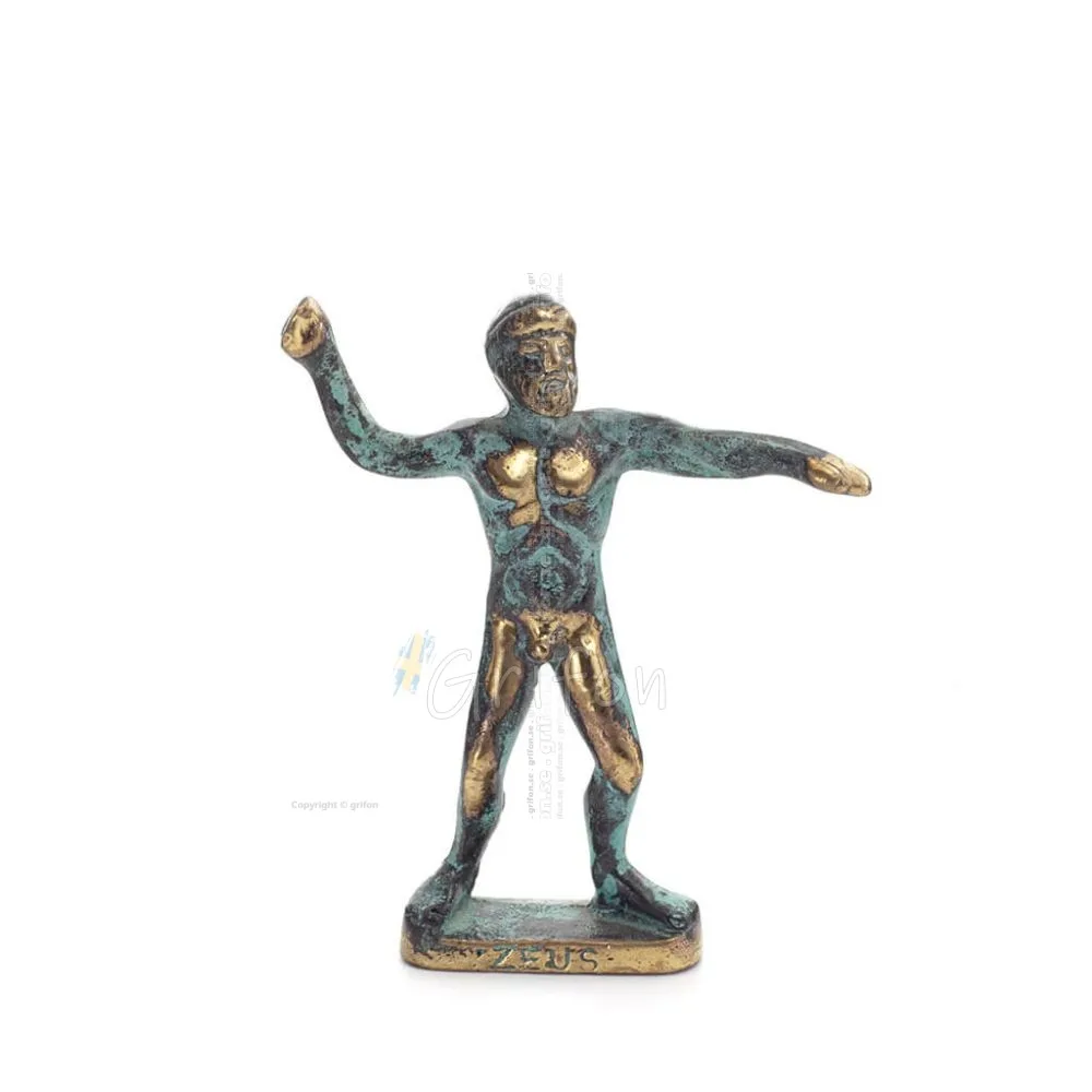 Zeus eller Zeus: himlens gud, blixten, lagen, åskan, 10x8 cm helkroppsstaty bronsprydnad, antikens Grekland Brons 1 - grifon.se 