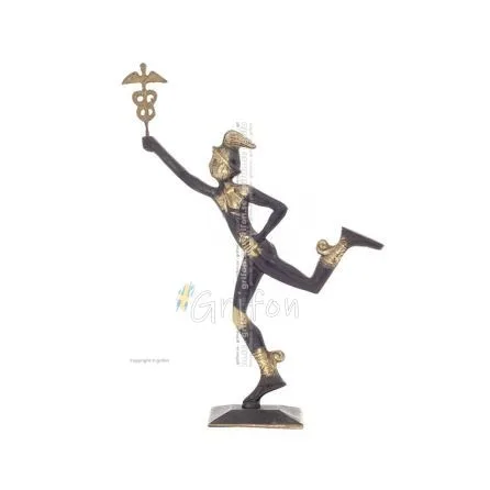 Hermes: Gudarnas budbärare, från skulptur 27,5x19cm Helkroppsstaty Brons dekorativ, antikens Grekland Brons 1 - grifon.se 