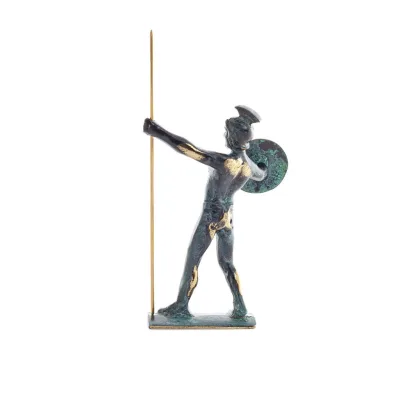 Hector eller Hector Trojanernas mäktigaste krigare, 16x8 cm helkroppsstaty bronsprydnad, antikens Grekland Brons 4 - grifon.se 