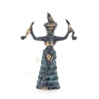 Snake Goddess, Fertility Goddess 11x75cm Full Body Statue Bronze Ornament, Minoan Civilization, Ancient Greece Bronze 1 - grifon
