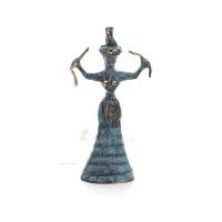 Snake Goddess, Fertility Goddess 19x10cm Full Body Statue Bronze Ornament, Minoan Civilization, Ancient Greece Bronze 1 - grifon