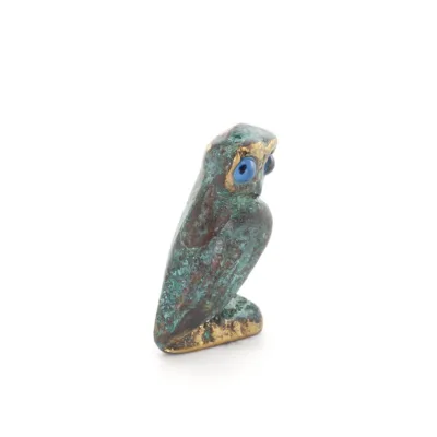 Uggla eller Glaucus: den heliga fågeln, symbol för visdom, försiktighet, n1 3x2cm Helkroppsstaty Bronsdekoration Brons 5 - grifo