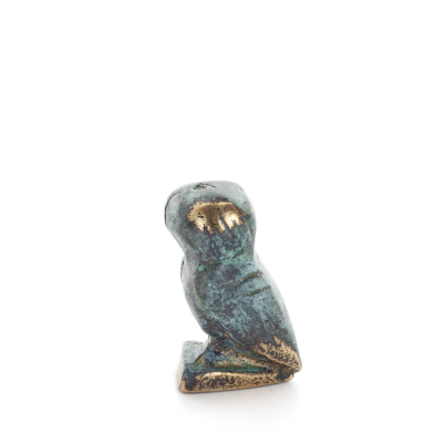 Owl or Glaucus: the sacred bird, symbol of wisdom, prudence, L2 4x2cm Full body statue Bronze decoration Bronze 3 - grifon.se 