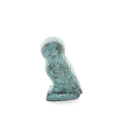 Uggla eller Glaucus: den heliga fågeln, symbol för visdom, försiktighet, n3 5x3cm Helkroppsstaty Bronsdekoration Brons 3 - grifo
