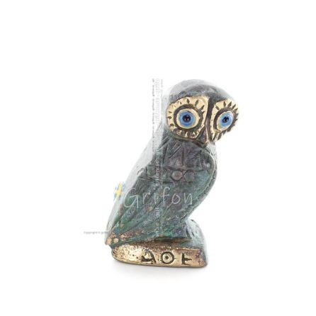 Owl or Glaucus: the sacred bird, symbol of wisdom, prudence, L4 6x3cm Full body statue Bronze decoration Bronze 1 - grifon.se 