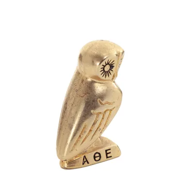 Uggla eller Glaucus: den heliga fågeln, symbol för visdom, försiktighet, L4 6x3cm Helkroppsstaty Bronsdekoration Brons 7 - grifo