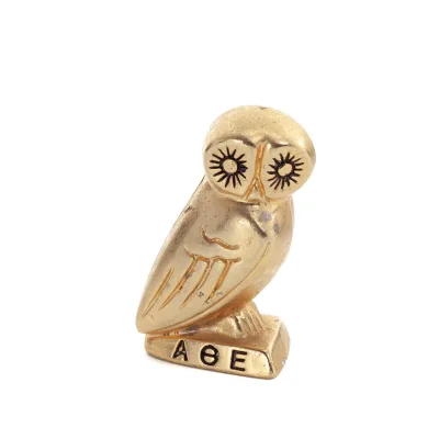 Uggla eller Glaucus: den heliga fågeln, symbol för visdom, försiktighet, L4 6x3cm Helkroppsstaty Bronsdekoration Brons 11 - grif