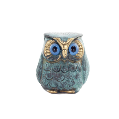 Owl or Glaucus: the sacred bird, symbol of wisdom, prudence, new 3x3cm Full Body Statue Bronze Ornament Bronze 1 - grifon.se 