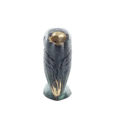 Uggla eller Glaucus: den heliga fågeln, symbol för visdom, försiktighet, byte 6x2cm Helkroppsstaty Dekorativ brons Brons 3 - gri