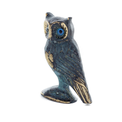Uggla eller Glaucus: den heliga fÃ¥geln, symbol fÃ¶r visdom, fÃ¶rsiktighet, 8 cm helkroppsstaty Bronsdekoration Brons 5 - grifon.se