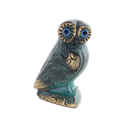Owl or Glaucus: the sacred bird, symbol of wisdom, prudence, giant 8x5cm Full body statue Bronze decoration Bronze 1 - grifon.se