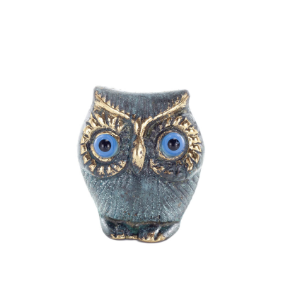 Owl or Glaucus: the sacred bird, symbol of wisdom, prudence, bubble a 5x4cm Full body statue Bronze decoration Bronze 1 - grifon