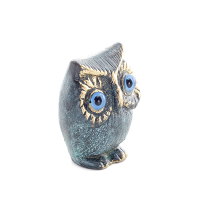 Owl or Glaucus: the sacred bird, symbol of wisdom, prudence, bubble a 5x4cm Full body statue Bronze decoration Bronze 5 - grifon