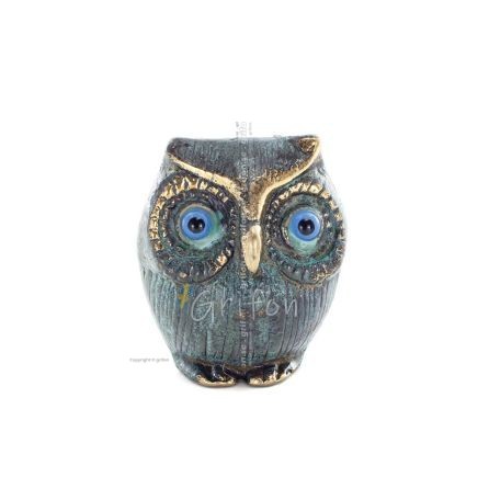 Owl or Glaucus: the sacred bird, symbol of wisdom, prudence, bubble 6x5cm Full body statue Bronze decoration Bronze 1 - grifon.s
