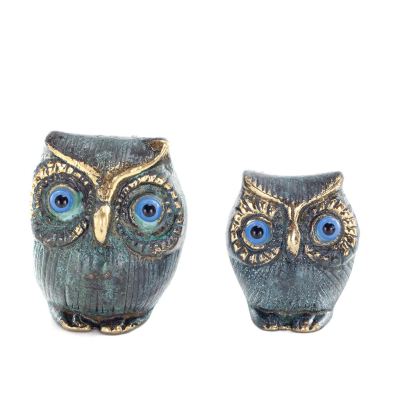 Uggla eller Glaucus: den heliga fÃ¥geln, symbol fÃ¶r visdom, fÃ¶rsiktighet, bubbla 6x5cm Helkroppsstaty Bronsdekoration Brons 6 - g