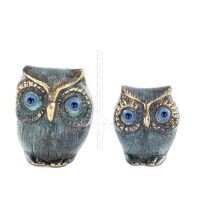 Owl or Glaucus: the sacred bird, symbol of wisdom, prudence, bubble 6x5cm Full body statue Bronze decoration Bronze 6 - grifon.s