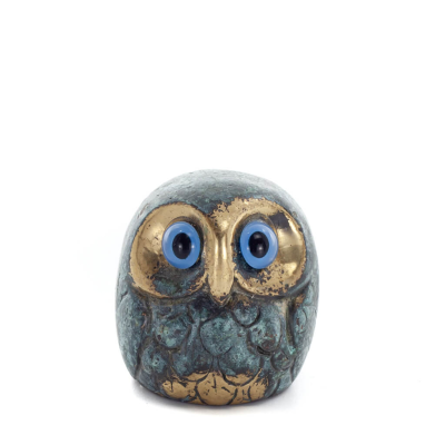 Owl or Glaucus: the sacred bird, symbol of wisdom, prudence, ball 3x3cm Full body statue Bronze decoration Bronze 1 - grifon.se 