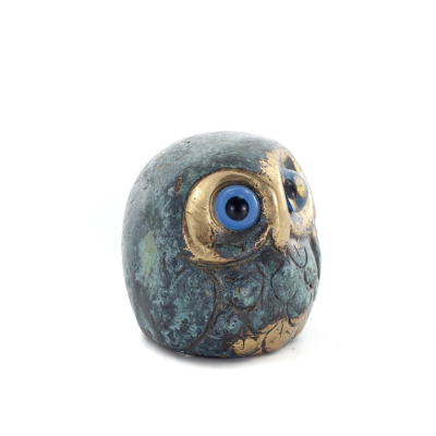 Owl or Glaucus: the sacred bird, symbol of wisdom, prudence, ball 3x3cm Full body statue Bronze decoration Bronze 5 - grifon.se 