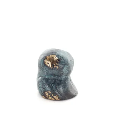 Owl or Glaucus: the sacred bird, symbol of wisdom, prudence, low oblique small 2x2cm Full body statue Bronze decorative Bronze 3