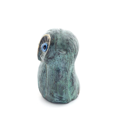 Owl or Glaucus: the sacred bird, symbol of wisdom, prudence, low oblique large 6x4cm Full body statue Bronze decorative Bronze 2