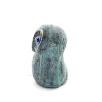 Uggla eller Glaucus: den heliga fÃ¥geln, symbol fÃ¶r visdom, fÃ¶rsiktighet, lÃ¥g sned stor 6x4 cm Helkroppsstaty Dekorativ brons Bro