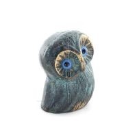 Owl or Glaucus: the sacred bird, symbol of wisdom, prudence, low oblique large 6x4cm Full body statue Bronze decorative Bronze 5