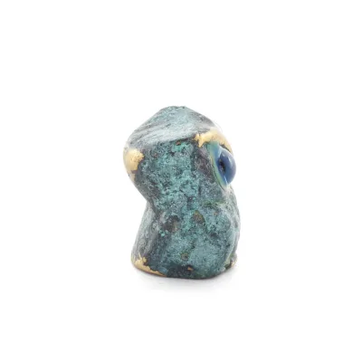 Uggla eller Glaucus: den heliga fågeln, symbol för visdom, försiktighet, skulptur ny 2x1cm helkroppsstaty Brons dekorativ Brons 