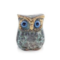 Uggla eller Glaucus: den heliga fÃ¥geln, symbol fÃ¶r visdom, fÃ¶rsiktighet, skulptur ny 3x2cm helkroppsstaty Brons dekorativ Brons 