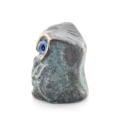 Owl or Glaucus: the sacred bird, symbol of wisdom, prudence, sculpture new 3x2cm Full body statue Bronze decorative Bronze 2 - g