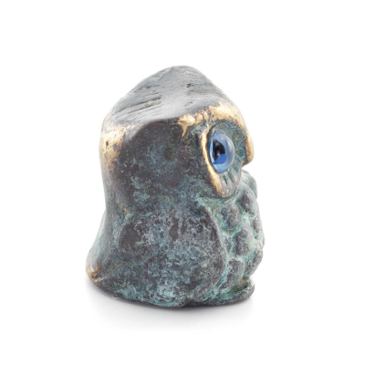Uggla eller Glaucus: den heliga fÃ¥geln, symbol fÃ¶r visdom, fÃ¶rsiktighet, skulptur ny 3x2cm helkroppsstaty Brons dekorativ Brons 