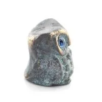 Uggla eller Glaucus: den heliga fågeln, symbol för visdom, försiktighet, skulptur ny 3x2cm helkroppsstaty Brons dekorativ Brons 