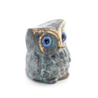 Owl or Glaucus: the sacred bird, symbol of wisdom, prudence, sculpture new 3x2cm Full body statue Bronze decorative Bronze 5 - g