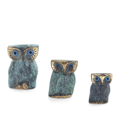 Uggla eller Glaucus: den heliga fÃ¥geln, symbol fÃ¶r visdom, fÃ¶rsiktighet, uggleskulptur 5x4cm Helkroppsstaty Brons dekorativ Bron