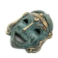 Jättemask 14x11cm Helkroppsstaty Bronsdekoration Brons 2 - grifon.se 