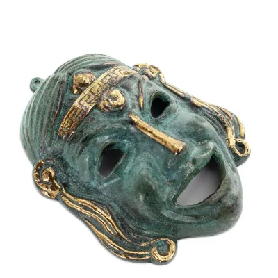 Jättemask 14x11cm Helkroppsstaty Bronsdekoration Brons 3 - grifon.se 