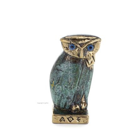 Owl Owl Plaque 7x3cm Helkroppsstaty Brons Ornament Brons 1 - grifon.se