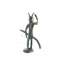 Satyr: Mythical Creatures, Demons, Spirits in Mountains and Forests Corkscrew 11cm Full Body Statue Bronze Ornament, Ancient Gre