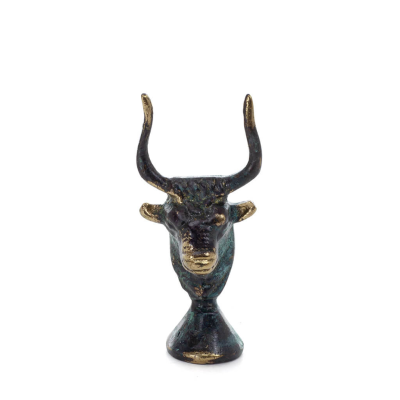 Minotaur: The Son of Queen Pasiphae, Bull Head, Bull Head 6cm Bust, Staty Brons Ornament, Minoan Era Brons 1 - grifon.se 