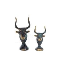 Minotaur: The Son of Queen Pasiphae, Bull Head, Bull Head 6cm Bust, Staty Brons Ornament, Minoan Era Brons 6 - grifon.se 