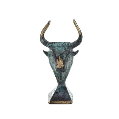 Minotaur: Queen Pasiphaes son, Bull head, bull head 9cm Bust, statue Bronze decorative, Minoan era Bronze 1 - grifon.se 