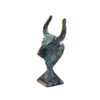 Minotaur: Drottning Pasiphaes son, tjurhuvud, tjurhuvud 9 cm byst, staty Brons dekorativ, minoisk era Brons 2 - grifon.se 