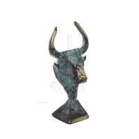 Minotaur: Drottning Pasiphaes son, tjurhuvud, tjurhuvud 9 cm byst, staty Brons dekorativ, minoisk era Brons 5 - grifon.se 