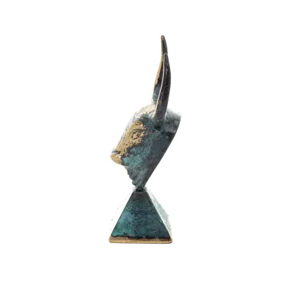 Minotaur: Drottning Pasiphaes son, tjurhuvud, tjurhuvud 11 cm byst, dekorativ staty, minoisk civilisation Brons 3 - grifon.se 